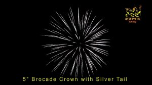 5” Brocade Crown with Silver Tail