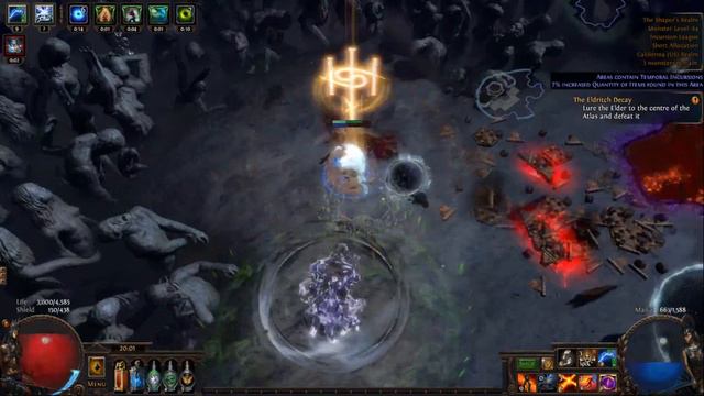 [POE] Ark Trap build kill Uber Elder first try. Incredible Dealing! [incursion league] смотреть онлайн