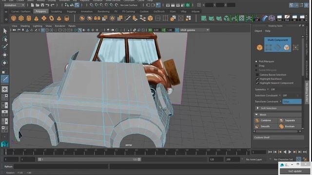 MAYA урок Моделирование мультяшного автомобиля часть 2