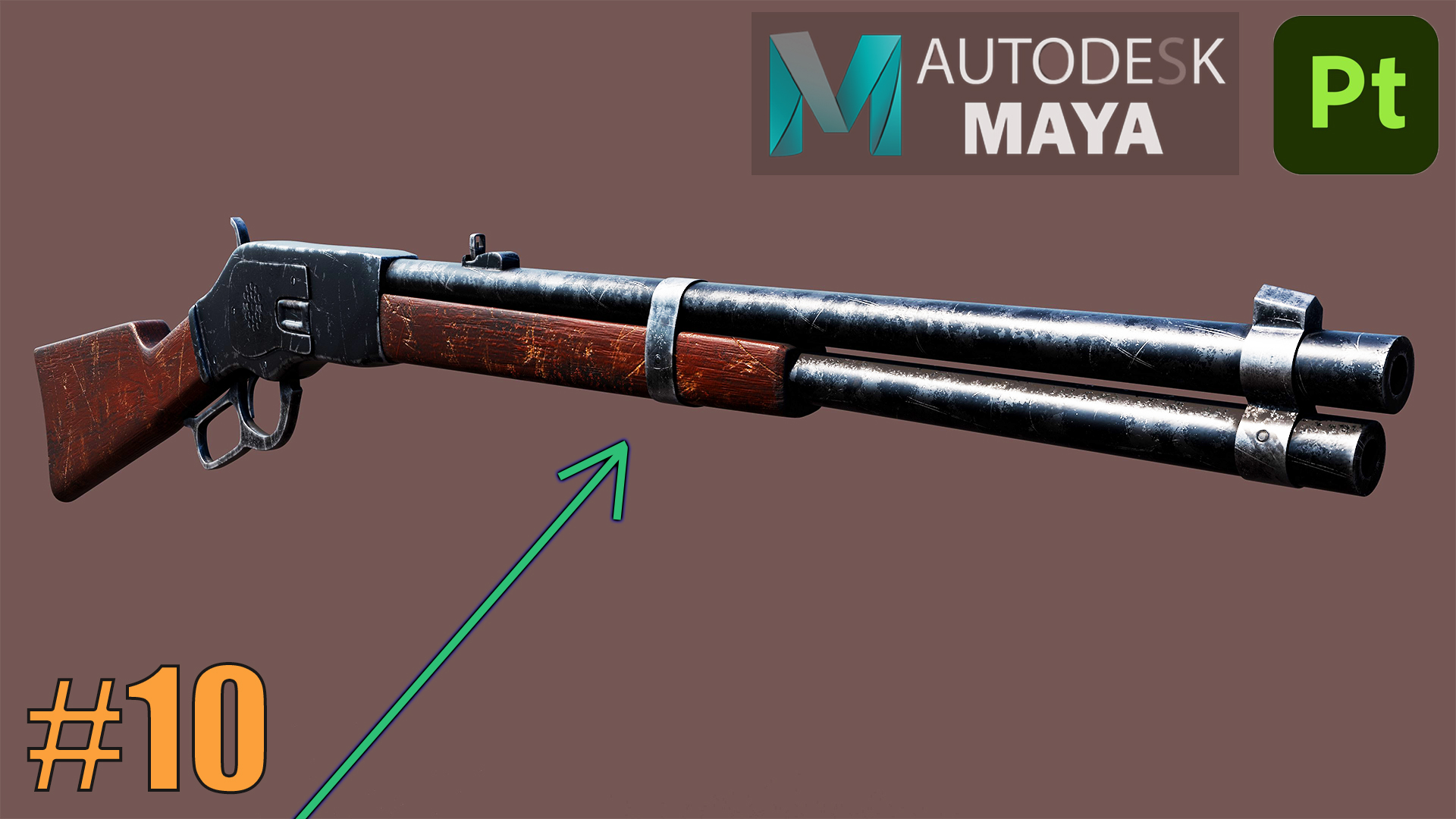 3д моделирование Winchester, 3д моделирование обучение, учимся моделировать с нуля 3d model #10