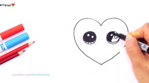 How to Draw + Color a Heart Emoji step by step Easy and Cute