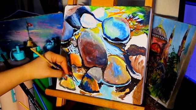 Как нарисовать подводные  КАМНИ\How to draw stones \RELAX video