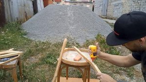 Ремонт стула. Минимум инструмента. Неудачная покраска..mp4