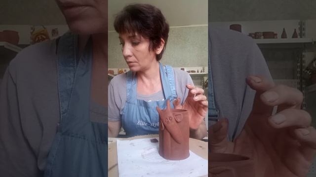 Мастер-класс Анны Сазоновой. Керамическая карандашница «Коза». Часть 2/2. смотреть онлайн