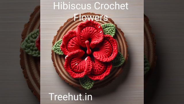 Hibiscus Crochet Flowers, Cotton Crochet Flower Applique And Motifs