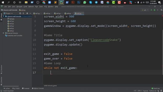 Define Colors For Our Snake & Background | Part 5 | Pygame Bangla Tutorials | Cleavercode
