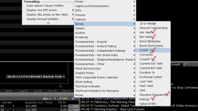 Облигации в Interactive Brokers. Настройка TWS
