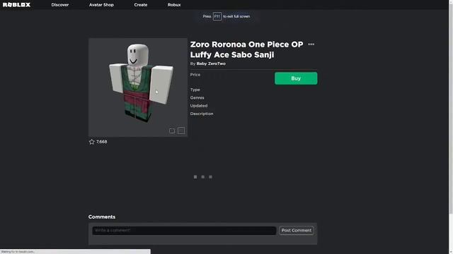 How to make Roronoa Zoro from One Piece in Roblox! смотреть онлайн