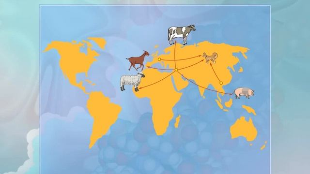 Карта с центрами одомашнивания. Биология