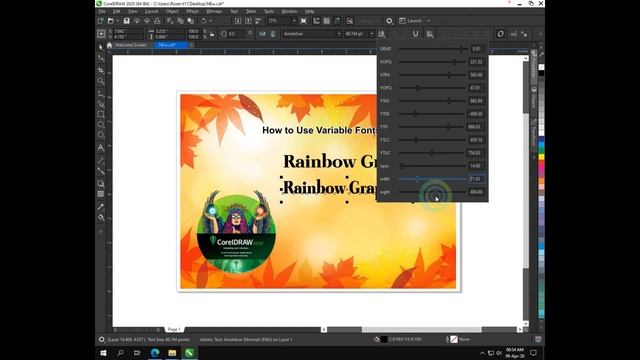 Variable Font Use CorelDraw 2020 смотреть онлайн