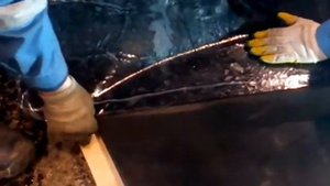 Разделка конвейерной ленты для вулканизации в кольцо бесконечное.