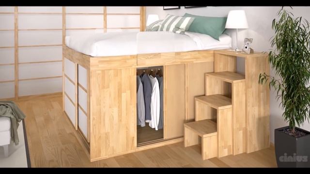 Idée déco chambre - Lit Armoire - Lit surélevé смотреть онлайн