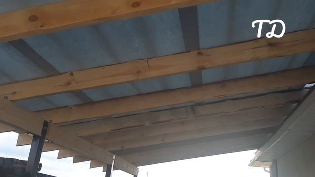 Изготовление навеса из натуральной черепицы . Навес для автомобиля . Навес над входом. Навес для ма