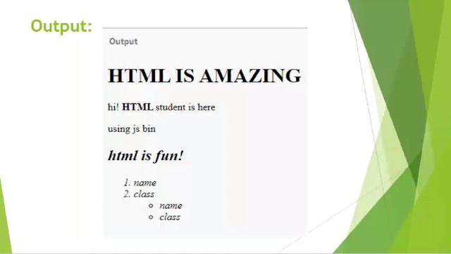 Description lists and nested lists in html, using js bin