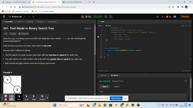 Leetcode 501 | Find Mode in Binary Search Tree| Java Solution | 1st Nov 2023