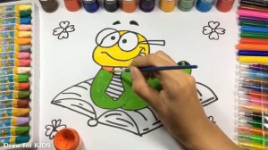 Как рисовать червь милый для детской раскраски и обучения рисованию для ребенка