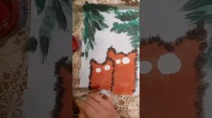 Рисуем гуашью с детьми новогоднюю открытку