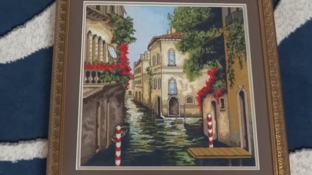 Венеция в цветах от Luka s Готовая и оофрмленная вышивка болталка и кусочек города на воде смотреть онлайн