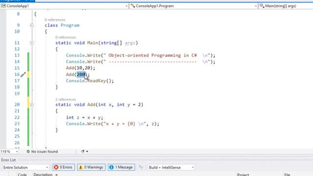 C# Advanced Tutorial in Tamil | OOPs Concept | Part-3 Optional Parameter   #TamilTutorials