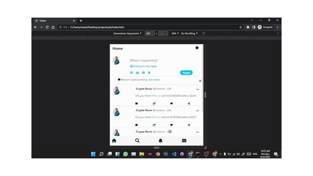 Twitter clone homepage Bootstrap 5 using HTML | CSS |  BOOTSTRAP 5