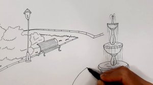 Как нарисовать ПАРК/ПЕЙЗАЖ/ПРИРОДА/1204/How to draw a PARK/landscape/nature