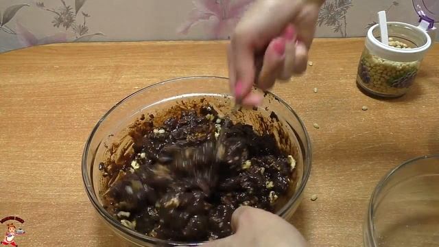 Шоколадная колбаска из печенья и какао