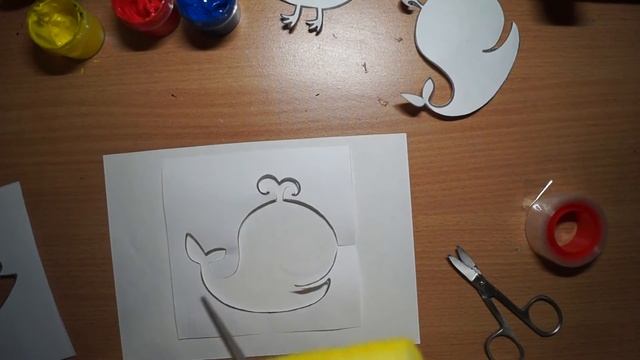 Рисуем кита губкой!! смотреть онлайн