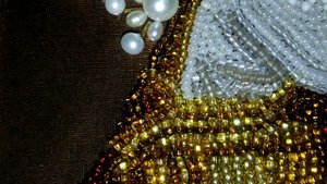 Вышивка бисером. Феодоровская икона Божией Матери вышитая бисером, жемчугом и камнями