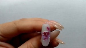 Простой рисунок на ногтях гель лаками. База для растекания Azure. Цветочный дизайн ногтей