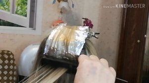 Растяжка цвета. Из рыжего в красивый блонд.