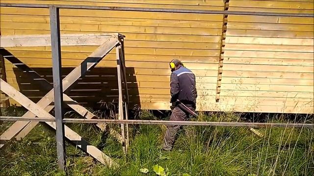 #шлифовка деревянного дома (пескоструйная шлифовка сруба)