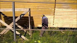 #шлифовка деревянного дома (пескоструйная шлифовка сруба)