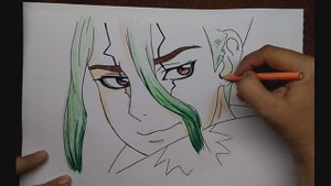 Как нарисовать Сэнку Ишигами из аниме Доктор Стоун \\ рисуем аниме персонажа