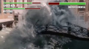 Spider-Man and Mysterio vs. Water Elemental WITH HEALTHBARS | HD | Spider-Man: Far From Home