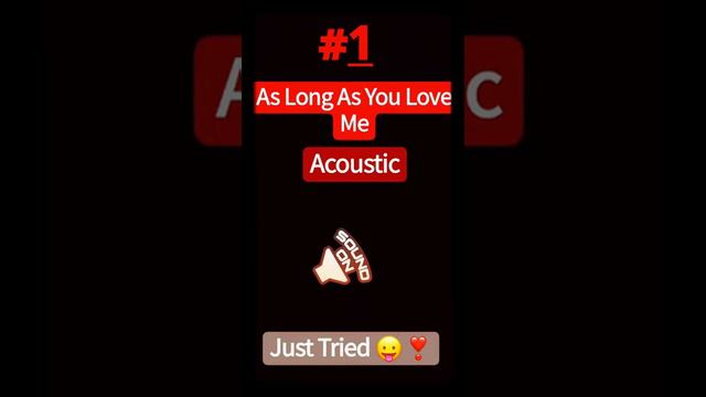 Justin Bieber| As Long As You Love Me | My cover Part_1