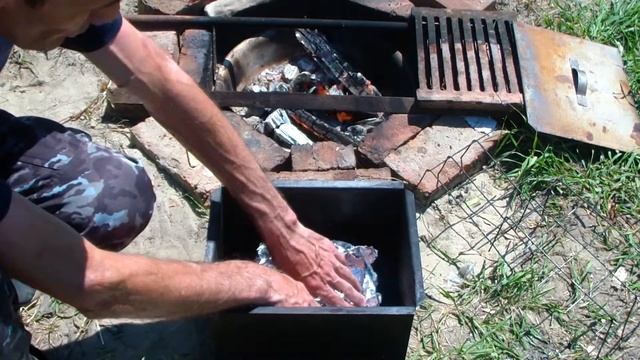 Горячее копчение. Стейк свиной. Шарабаним на даче. смотреть онлайн