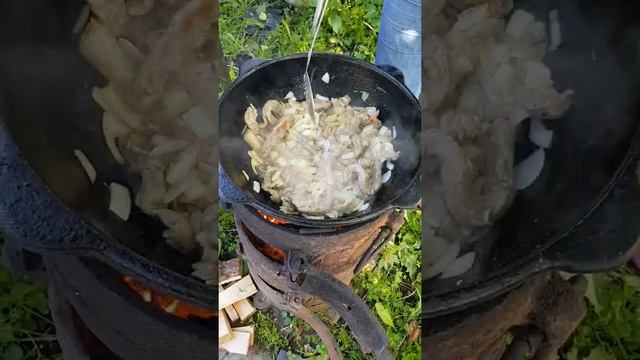 Жаркое в казане. Свинина с картошкой.
