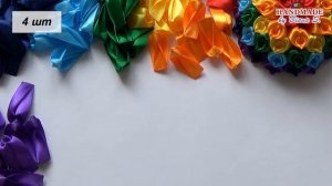 Радужные цветы из лент. Канзаши. МК. / DIY. Flowers. Rainbow. Kanzashi.