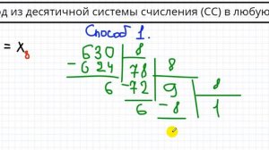 Перевод из десятичной системы счисления в любую. Способ 1