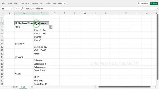 Two Level DropDown List in Excel | Two-Level Data Validation | Computer Star Academy | смотреть онлайн