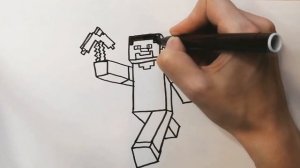 Рисуем СТИВА из МАЙНКРАФТ / Как нарисовать  Майнкрафт Стива /  Minecraft drawing