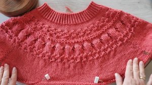 МК по кофточке с шикарной круглой кокеткой по мотивам "Лютика" / 2-я часть