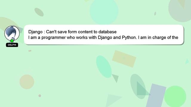Django : Can't save form content to database смотреть онлайн