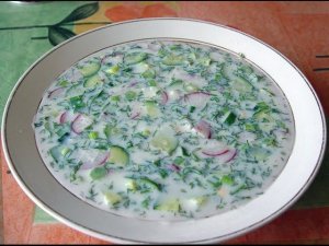 Окрошка на кефире - вкусный рецепт при похудении.