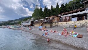 #7 ЯЛТА. Прогулка на теплоходе Шторм из Ялты в Гурзуф.Пляж отеля ИНТУРИСТ