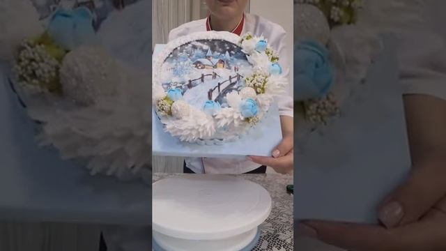 МК❄️ Белково-заварная флористика для зимнего торта с Еленой Поповой❄️?Winter style cake decoration
