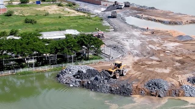 Part 247| Updating! Linking Road Over side to side Of Lake By Dump Truck and Dozer in progress смотреть онлайн