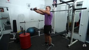 Фронтальный подъем с гантелями