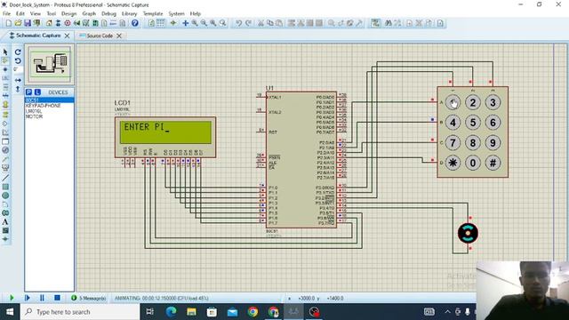 Door Lock System simulation on Proteus software