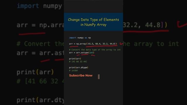 Python Tip: Change DataType of Elements in NumPy Array | Python Interview Question